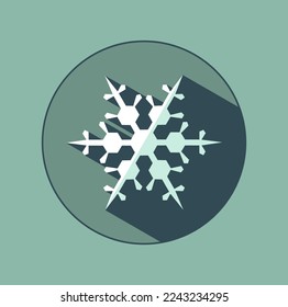 Stylish white snowflake with shadows. New Year's attributes in trendy colors of 2023. The illusion of a three-dimensional image.
