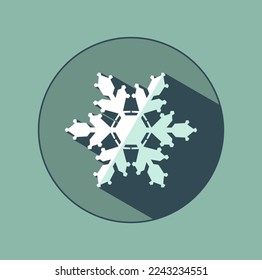Elegante copo de nieve blanco con sombras. Atributos de Año Nuevo en colores de moda de 2023. La ilusión de una imagen tridimensional.