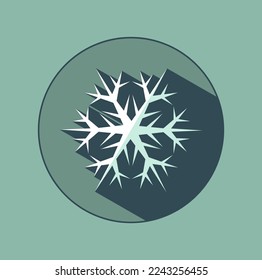 Stylish white snowflake with shadows. New Year's attributes in trendy colors of 2023. The illusion of a three-dimensional image.