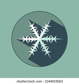 Stylish white snowflake with shadows. New Year's attributes in trendy colors of 2023. The illusion of a three-dimensional image.