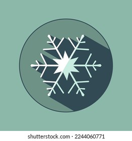 Stylish white snowflake with shadows. New Year's attributes in trendy colors of 2023. The illusion of a three-dimensional image.