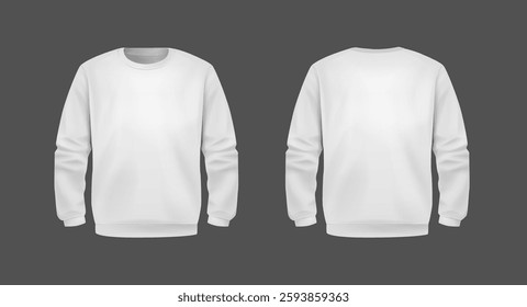 Stylish White Unisex Hoodie. Front and Back View. Sports hoodies. Cozy clothes.
