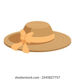 Stylish wide brimmed straw hat featuring a delicate ribbon accent, perfect for sunny days and outdoor activities