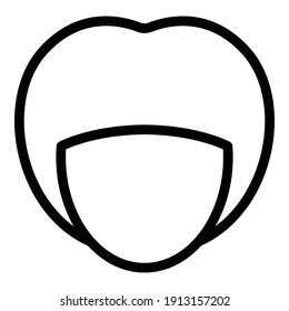 Stilvolles Perücksymbol. Outline-stylische Perücke-Vektorsymbol für Webdesign einzeln auf weißem Hintergrund