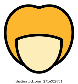 Stylish wig icon. Outline stylish wig vector icon color flat isolated