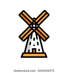 Stylish windmill icon rotates calmly isolated clearly