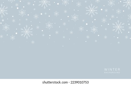 Stylish winter background with snowflakes for cards, presentations and decor