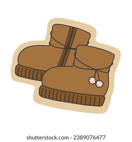 Stylish winter boots on white background
