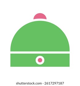 Stylish Winter Cap Icon Flat Graphic Illustration