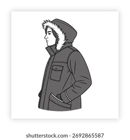Stylische Winterjacke Illustration Pack Winterjacke
