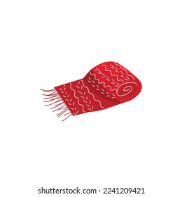Stylish winter scarf on white background