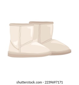 Stylish winter shoes on white background