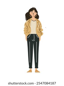 Stylish woman in elegant outfit, modern and sophisticated look