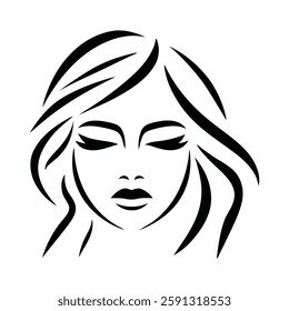 "Stylish Woman Face Line Art | Beauty and Fashion Illustration | Vector Design"