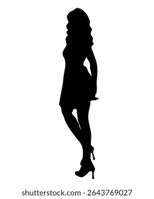 Stylish Woman Silhouette for Fashion Concept and Design