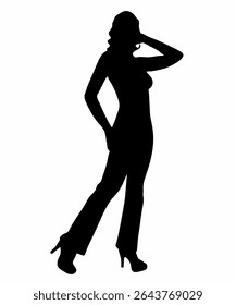 Stylish Woman Silhouette for Fashion Concept and Design
