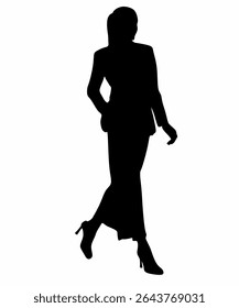 Stylish Woman Silhouette for Fashion Concept and Design