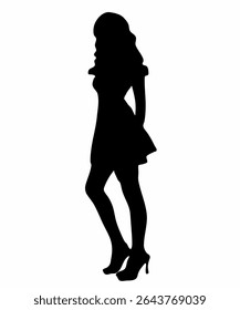 Stylish Woman Silhouette for Fashion Concept and Design