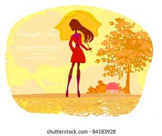stylish woman with umbrella