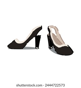 Stylish woman's shoes for summer on white background