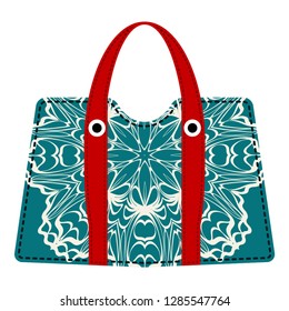 Stylish women beach bags with mandala. Vector illustration.