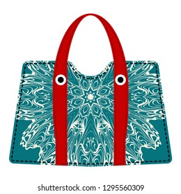 Stylish women beach bags with mandala. Vector illustration.