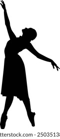 Stylish Women dancing Ballet. flat style silhouette vector design. transparent background. silhouette cut using pen tool.