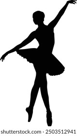 Stylish Women dancing Ballet. silhouette vector design. transparent background. eps10.