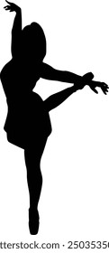 Stylish Women dancing with different position legs. silhouette vector design. transparent background. silhouette cut using pen tool.