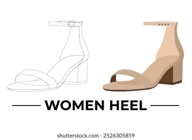 Stylish Women Heel vector and line art, perfect for fashion designs, branding, and illustrations. Scalable, editable, and modern for your creative projects