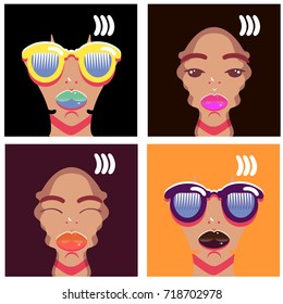 Stylish women illustrations. Mondern fashion. Perfect logo for beauty or hairdresser salon.