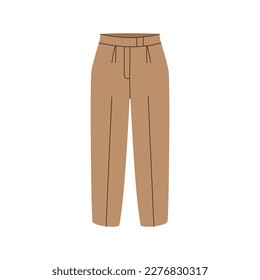 Stylish women pants. Fashion basic trousers, elegant clothing apparel, cartoon outfit wardrobe. Vector flat illustration