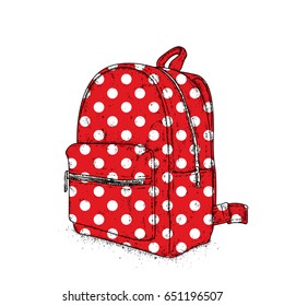Stylish women's backpack. Vector illustration. Fashion & Style.