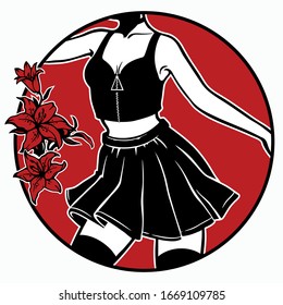 stylish women's clothing on the model