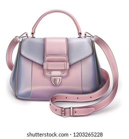 Stylish women's grey-pink handbag