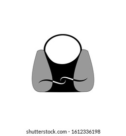 Stylish womens handbag - tote, shopper, hobo, bucket, satchel and pouch bag. Trendy leather accessories of different types isolated on white background. Monochrome vector illustration.