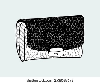 Stylish women's leather handbag with animal print - elegant vector illustration for fashion design