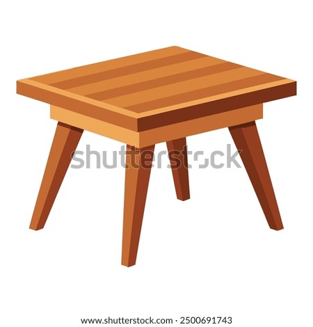 Stylish wooden table isolated on white