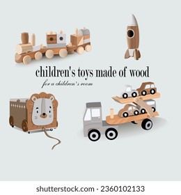 stylish wooden toys for a children's room