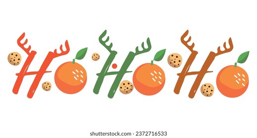 Stylish word HO-HO-HO on white background