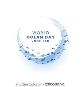 stylish world ocean day background protect sea and climate vector 