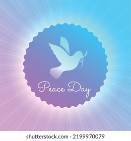 stylish world peace day template with dove and leaf design 