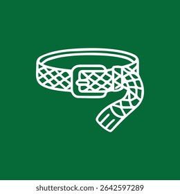 A stylish woven belt design on a green background adds a touch of class. Great for accessorizing or fashion designs.