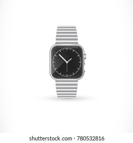 Stylish wristwatch with metallic bracelet