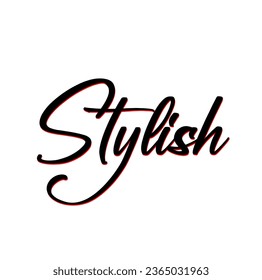 Stylish written in calligraphy font vector form.