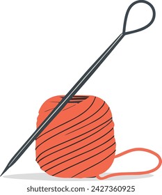 Stilvolle Garn und Häkelhaken Vektor-Illustration