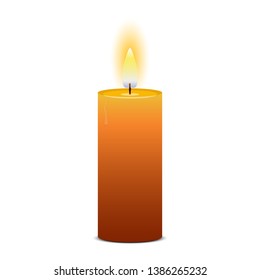 Stylish yellow candle vector design illustration isolated on background
