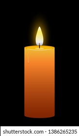 Stylish yellow candle vector design illustration isolated on background