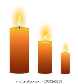 Stylish yellow candle vector design illustration isolated on background