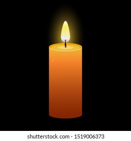 Stylish yellow candle vector design illustration isolated on background